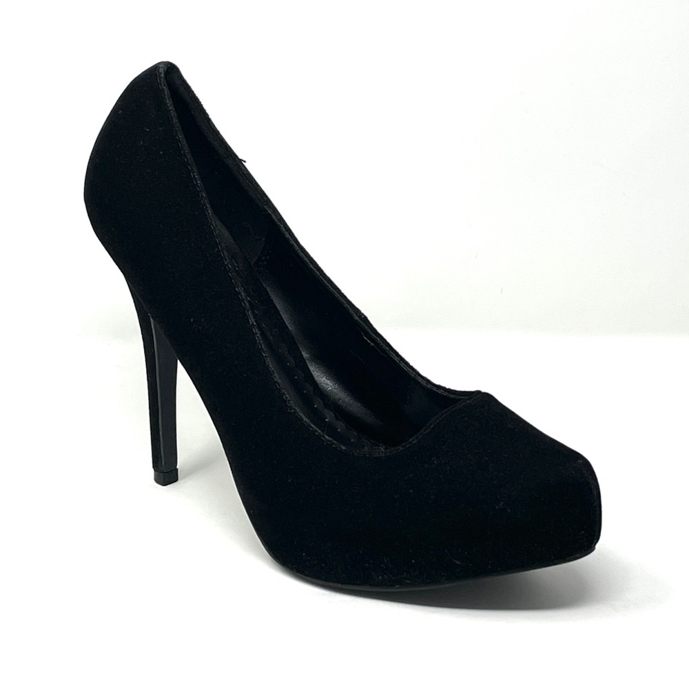 Qupid Velvet Black Platform Closed Toe Stiletto Pumps Size 9.5